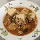 キムチと豆腐の卵とじ