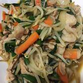 モヤシと豚肉のザーサイ炒め