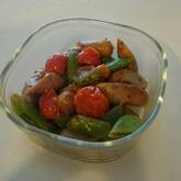 スナップエンドウのカレー炒め