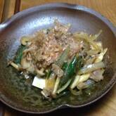 豆腐の豚キノコ炒めのせ