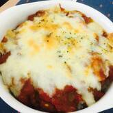 ナスのミートカレーグラタン