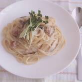 キノコのクリーム煮パスタ