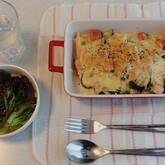 卵とソーセージのとろーりポテトグラタン