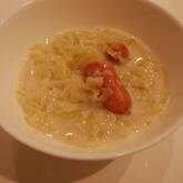 キャベツとエビの豆乳クリーム煮