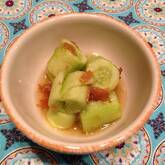 キュウリの梅和え