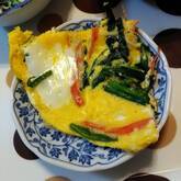 ニラとカニカマの卵焼き