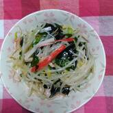 モヤシとワカメの簡単和え物