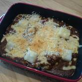 お餅のカレーグラタン