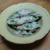 スナップエンドウの梅マヨしょうゆ和え