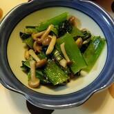 ニンニク香る！しゃっきり小松菜とキノコのバターしょうゆ炒め