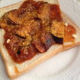 ナスのミートソースのグラタントースト