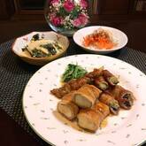 高野豆腐とナスの豚バラ巻き