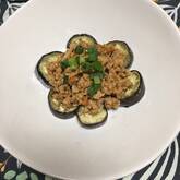 焼きナスの肉みそがけ