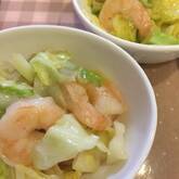 春キャベツとエビの塩炒め