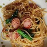 ホウレン草とベーコンのケチャップスパゲティー