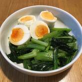 ゆで卵のゴマ油がけ