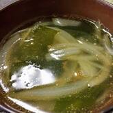新玉ネギとワカメのスープ