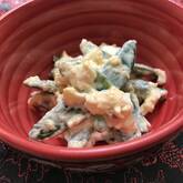 スナップエンドウのタラマヨサラダ