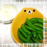 スナップエンドウのチリマヨ添え