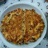 ニラとひき肉の卵焼き