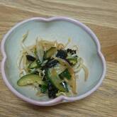 モヤシとキュウリの海苔和え