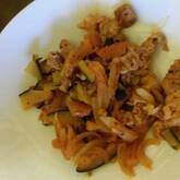 豚バラ肉とキムチの甘辛炒め