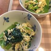 ニラとシラスの卵とじ