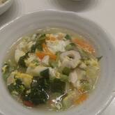 エンドウ豆の卵とじ