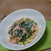 濃厚！サーモンのクリームパスタ