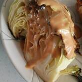 焼きキャベツのオイマヨソースがけ