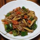 豚肉とピーマンの黒酢炒め