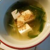 豆腐と水菜の中華スープ