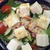 豆腐とトマトの酢みそサラダ