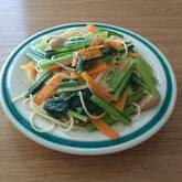 小松菜のシンプルパスタ