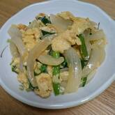 ニラジャコ卵炒め