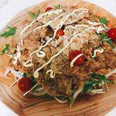 カリカリ豚と水菜のサラダ仕立て