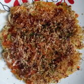 たっぷりキャベツとベーコンのお好み焼き