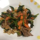 ホウレン草と牛肉の炒め物