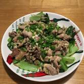 薄切り豚肉のマヨ炒め