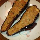 焼きナスの肉みそがけ