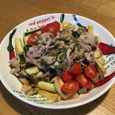 しっかり味なのにさっぱり！豚肉の梅しそソース和え