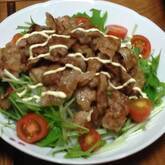 カリカリ豚と水菜のサラダ仕立て