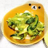 冷や奴の梅みそキュウリのせ