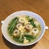 ちくわと水菜のかき玉スープ