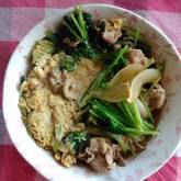 豚とミツバの卵とじ