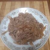 玉ネギと牛肉の甘辛炒め