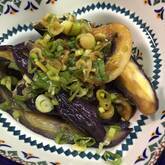 ナスの薬味黒酢ソース