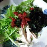 水菜とスプラウトの梅ポンサラダ