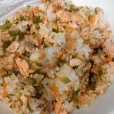 鮭とホウレン草のチャーハン