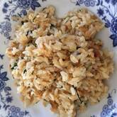 鮭とホウレン草のチャーハン